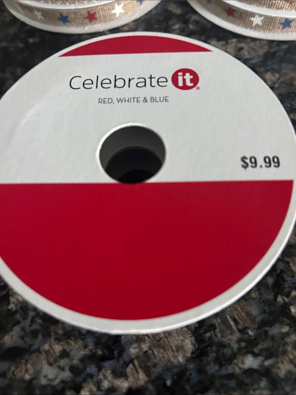 CELEBRATE IT RIBBON RED WHITE &  BLUE LOT OF 6 ROLLS NWT